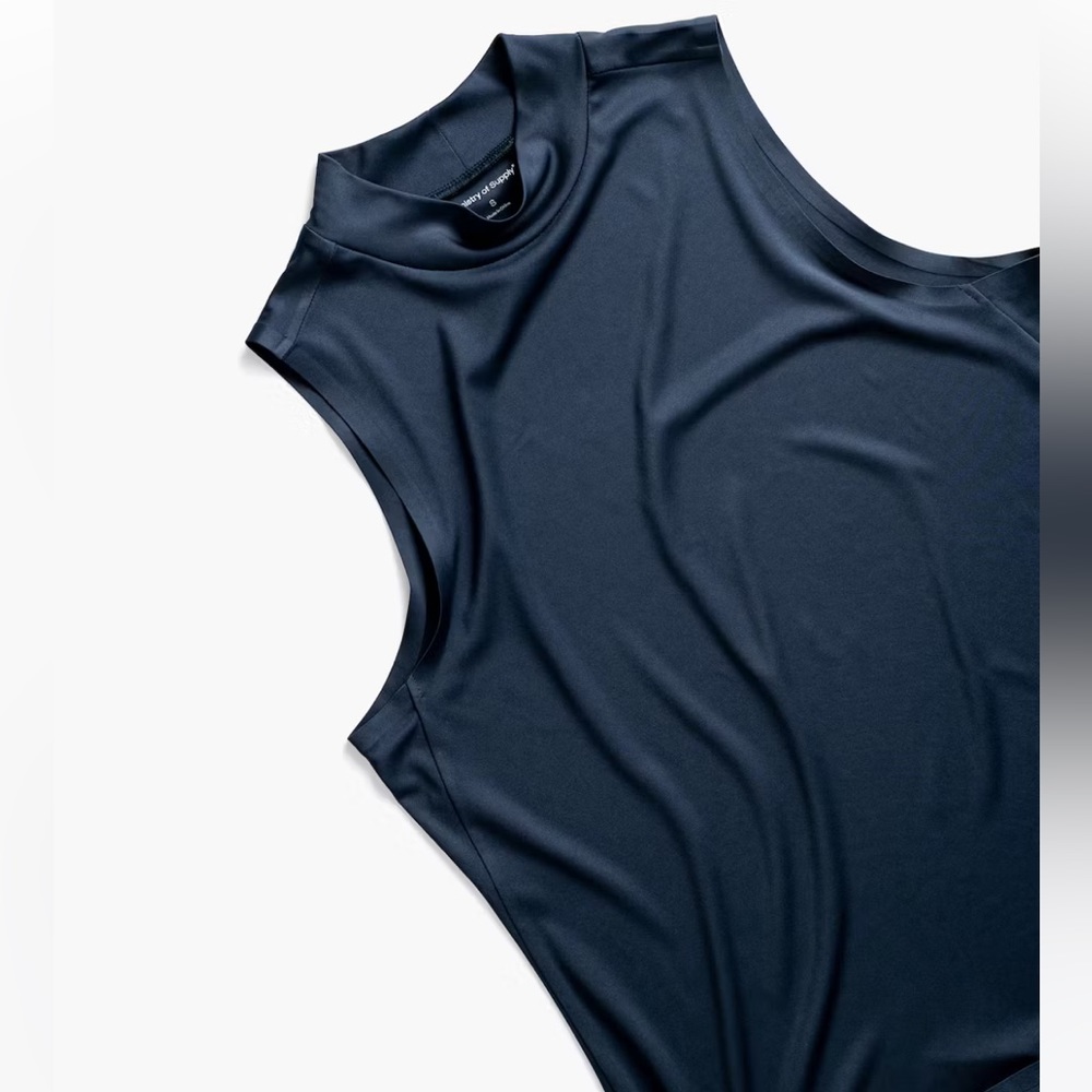 Ministry of Supply Luxe Touch mock neck Tank small NAVY NWT